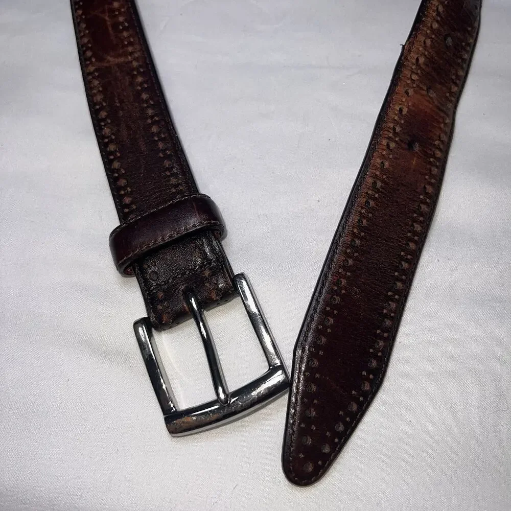 Johnston & Murphy Belt Men’s Size 38 Brown Leather Business Office Work 75-7404